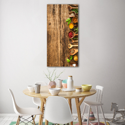 Quadro stampa su vetro verticale Spezie colorate