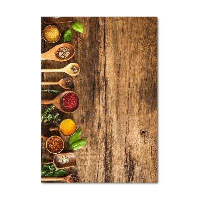 Quadro stampa su vetro verticale Spezie colorate