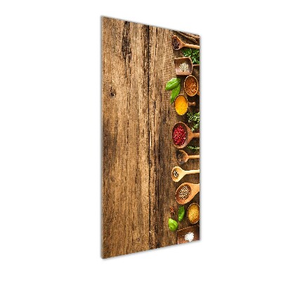 Quadro stampa su vetro verticale Spezie colorate