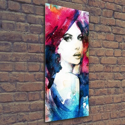 Quadro in vetro verticale Donna astratta