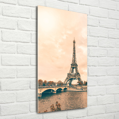 Quadro di vetro verticale Torre Eiffel Parigi
