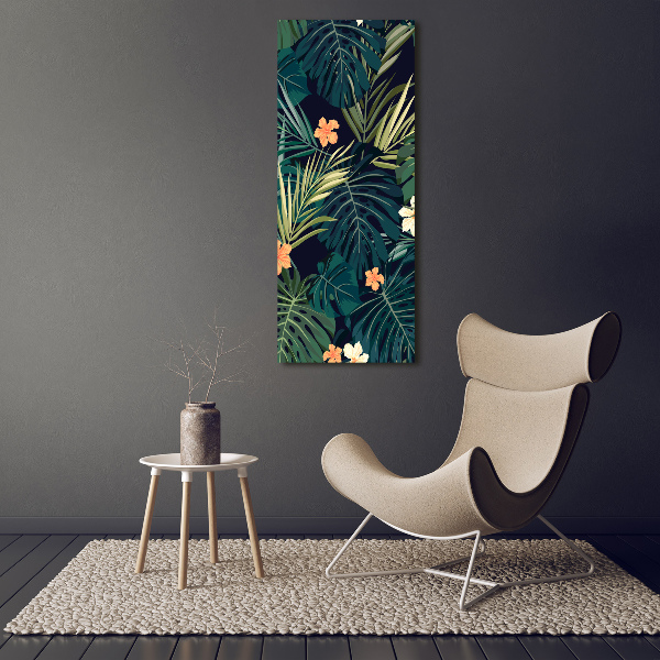 Quadro stampa su vetro verticale Fiori hawaiani
