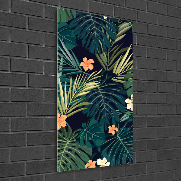Quadro stampa su vetro verticale Fiori hawaiani