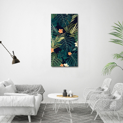 Quadro stampa su vetro verticale Fiori hawaiani