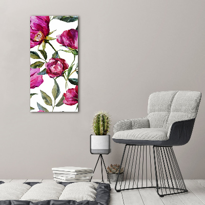 Quadro di vetro verticale Papaveri