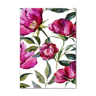 Quadro di vetro verticale Papaveri