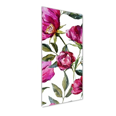 Quadro di vetro verticale Papaveri