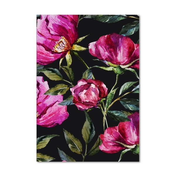 Quadro stampa su vetro verticale Papaveri