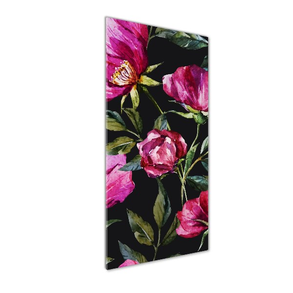 Quadro stampa su vetro verticale Papaveri