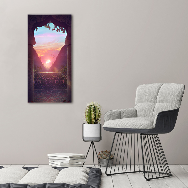 Quadro in vetro verticale Architettura orientale