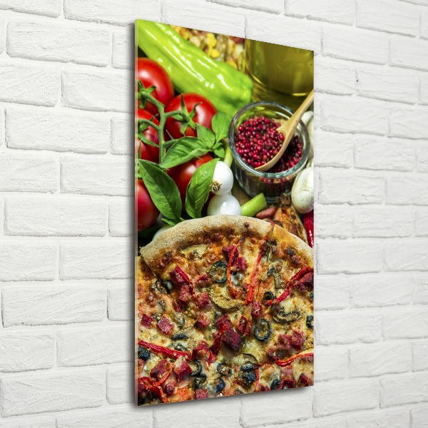 Quadro stampa su vetro verticale Pizza