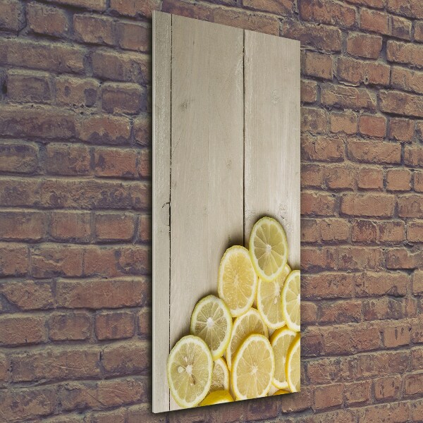 Quadro vetro verticale Limoni su legno