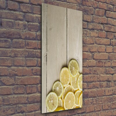 Quadro vetro verticale Limoni su legno