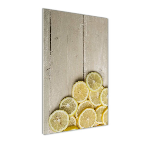 Quadro vetro verticale Limoni su legno