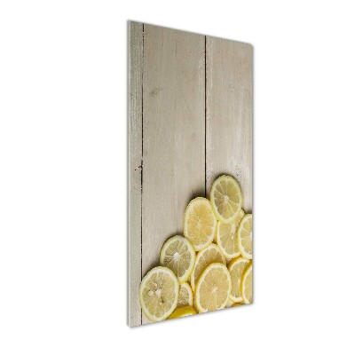 Quadro vetro verticale Limoni su legno