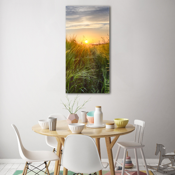 Quadro vetro verticale Campo di grano