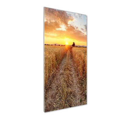 Quadro in vetro verticale Campo di grano