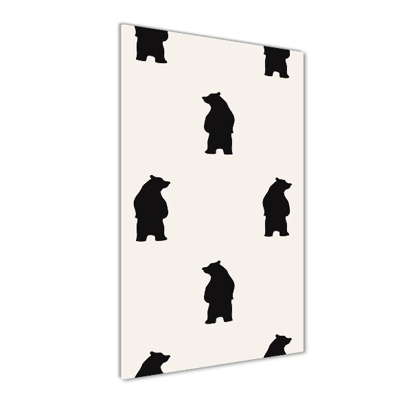 Quadro vetro verticale Piccoli orsi
