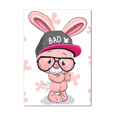 Quadro in vetro verticale Coniglio nel cappello