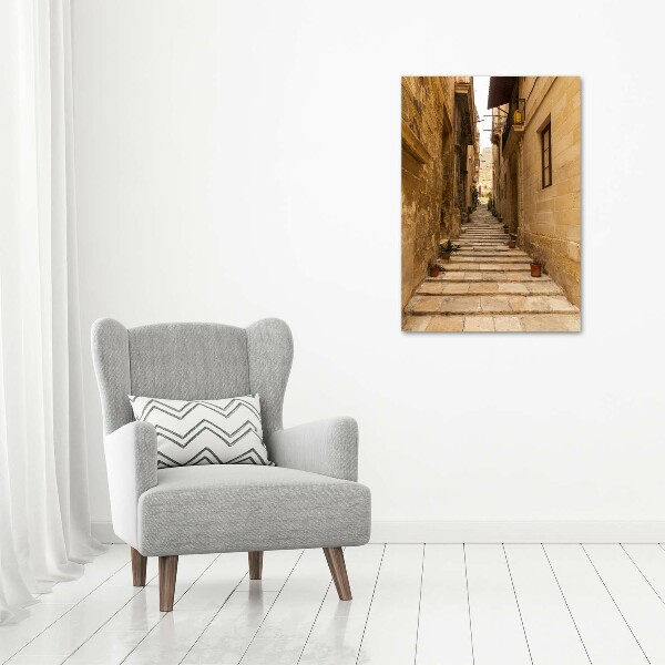 Quadro di vetro verticale Le strade di Malta