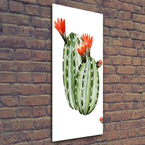Quadro in vetro verticale Cactus