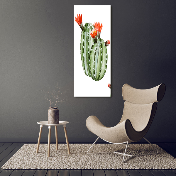Quadro in vetro verticale Cactus