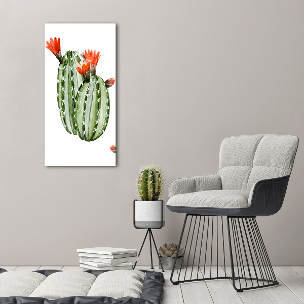 Quadro in vetro verticale Cactus