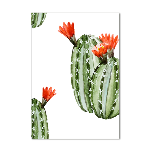 Quadro in vetro verticale Cactus
