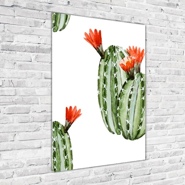 Quadro in vetro verticale Cactus