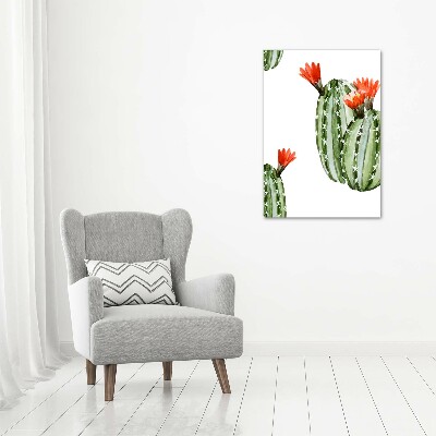 Quadro in vetro verticale Cactus