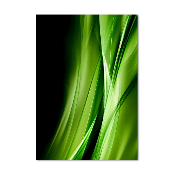 Quadro di vetro verticale Sfondo onde verdi