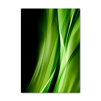 Quadro di vetro verticale Sfondo onde verdi