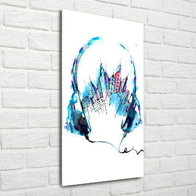 Quadro vetro verticale Musica della città