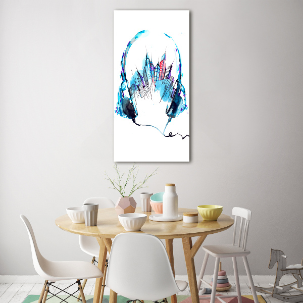 Quadro vetro verticale Musica della città