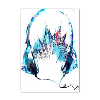 Quadro vetro verticale Musica della città