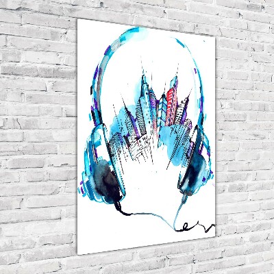 Quadro vetro verticale Musica della città