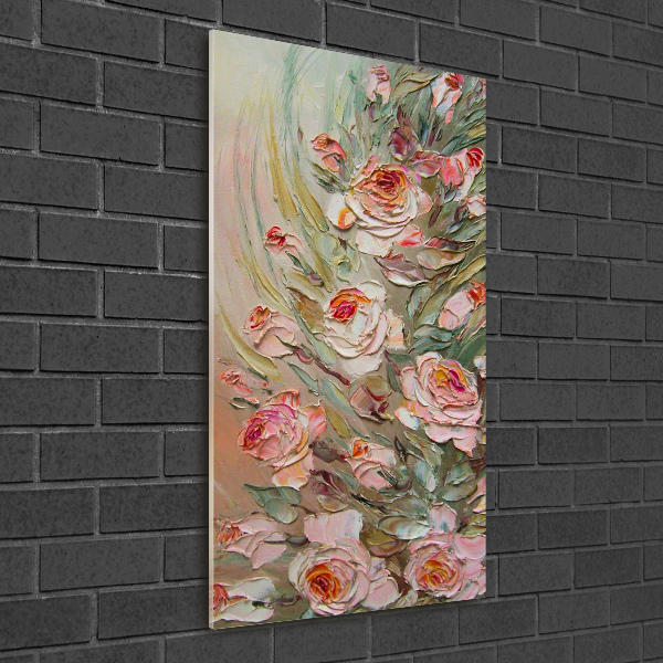 Quadro in vetro verticale Rose
