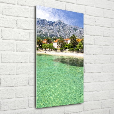 Quadro di vetro verticale Spiaggia in Croazia