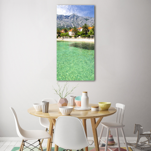 Quadro di vetro verticale Spiaggia in Croazia