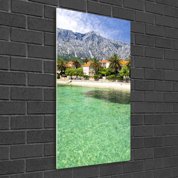 Quadro di vetro verticale Spiaggia in Croazia