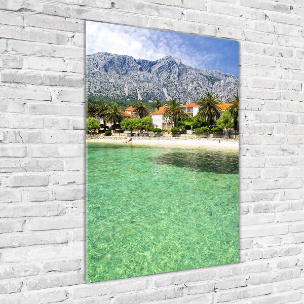 Quadro di vetro verticale Spiaggia in Croazia