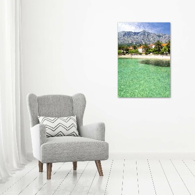 Quadro di vetro verticale Spiaggia in Croazia