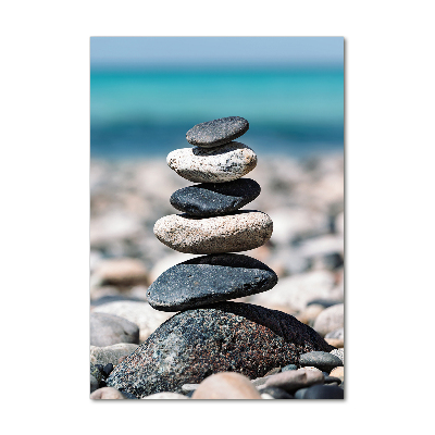 Quadro stampa su vetro verticale Spiaggia rocciosa