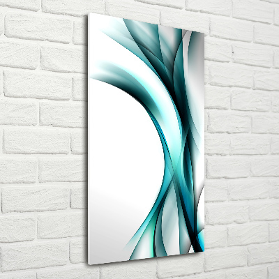 Quadro in vetro verticale Onde astratte