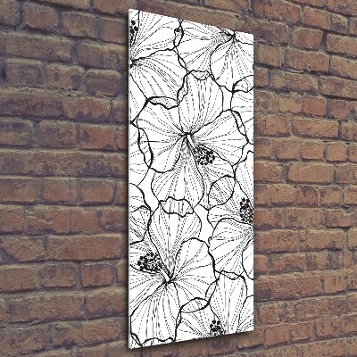 Quadro stampa su vetro verticale Ibisco