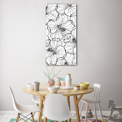 Quadro stampa su vetro verticale Ibisco