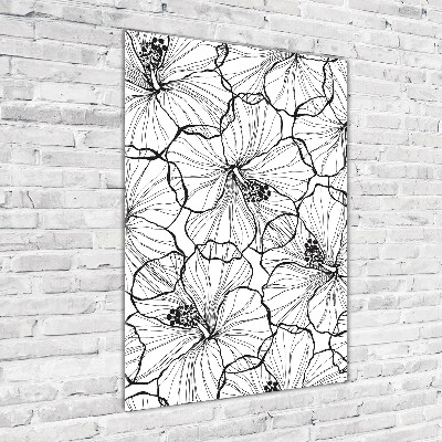 Quadro stampa su vetro verticale Ibisco