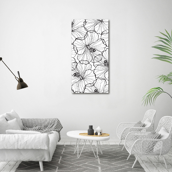 Quadro stampa su vetro verticale Ibisco