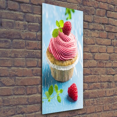 Quadro vetro verticale Cupcake al lampone