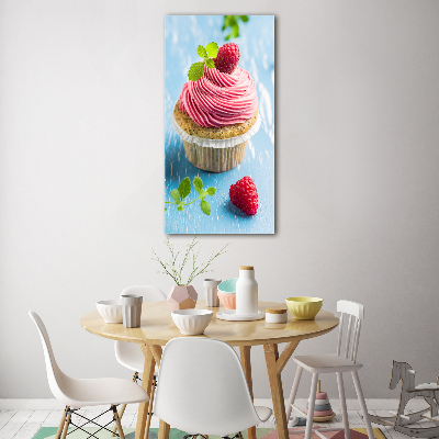 Quadro vetro verticale Cupcake al lampone